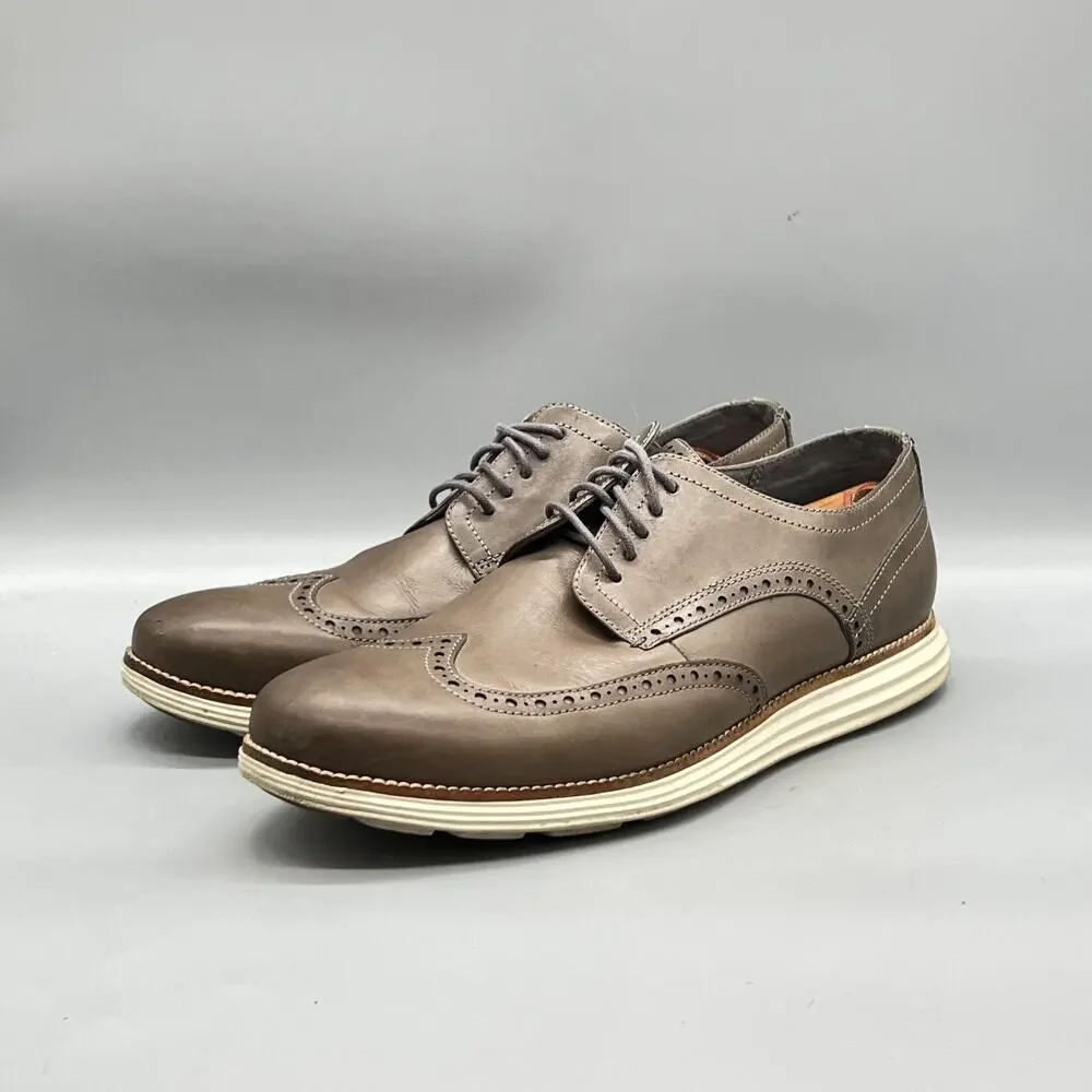 Cole Haan Shoes Mens 11.5 Brown Leather Grand OS Wingtip Oxford Dress Brogue